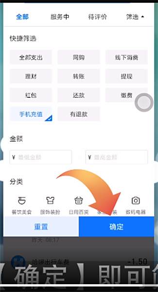 怎样在支付宝“筛选账单”4