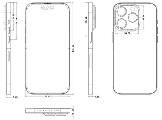 苹果iPhone14ProMax清晰CAD原理图曝光