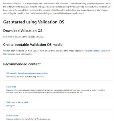 微软发布全新Win11轻量级系统ValidationOS