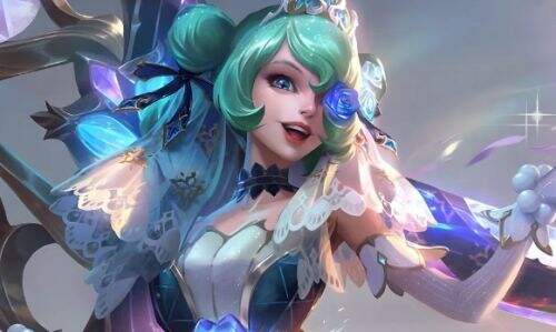 LOL格温女仆服COS:白袜勒腿,蓝发甜心,笑起来简直太迷人