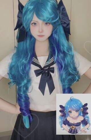 LOL格温校服COS:青春洋溢,甜美可人,简直像从游戏里走出来的