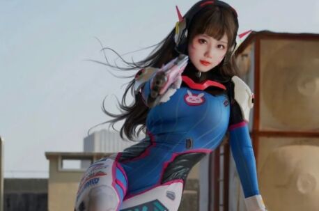 《守望先锋》D.VaCos,身材娇小却有型,还原度超高,不愧是入坑女神
