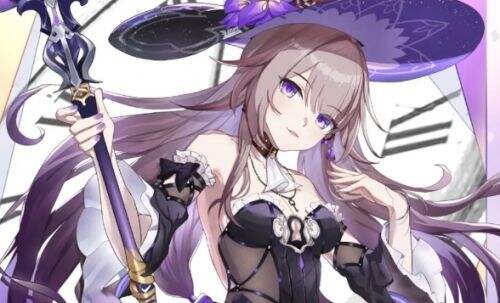 美女COS崩铁大黑塔:油光黑袜,紫色魔法帽,美貌与智慧的化身