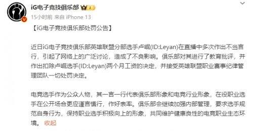 LPL最穷职业选手诞生,Leyan被罚10个月工资,过年回家兜里只剩9千块