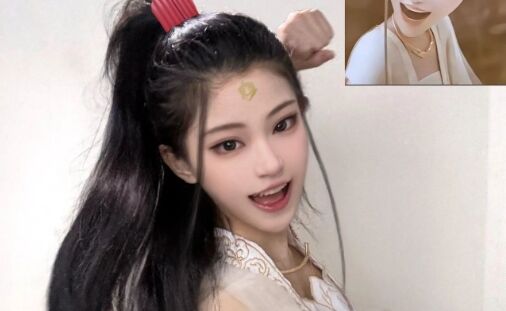 美女COS《哪吒2》鹤童：建模脸超还原，亮相那一刻以为本尊来了