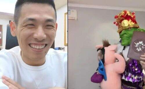 旭旭宝宝连麦搞怪女主播,现场装扮哥布林玩梗,头套一摘网友不淡定了