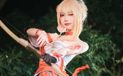 《原神》00后美女COS宵宫:烟花易逝人情长存,英雄形态宵宫姐姐登场